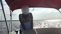Wife flashing on boat